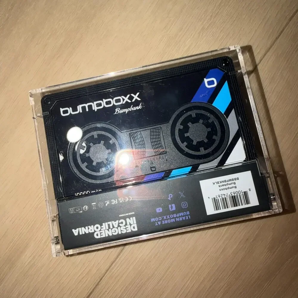 Bumpboxx Bumpbank 10000 mAh Battery Bank Cassette Style Portable Charger Black